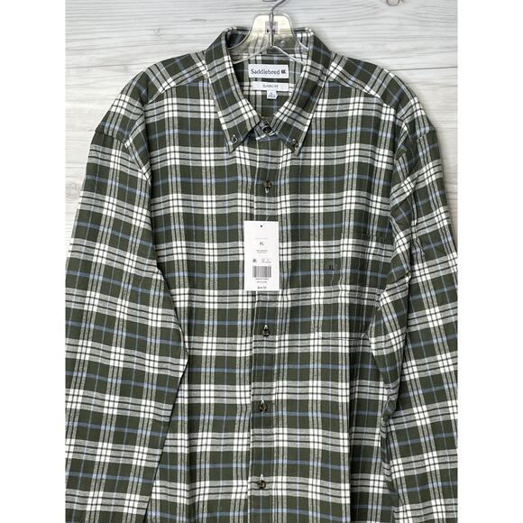 Saddlebred Shirt Mens XL Plaid Classic Fit Long Sleeve Button Up Casual Preppy - Picture 2 of 9